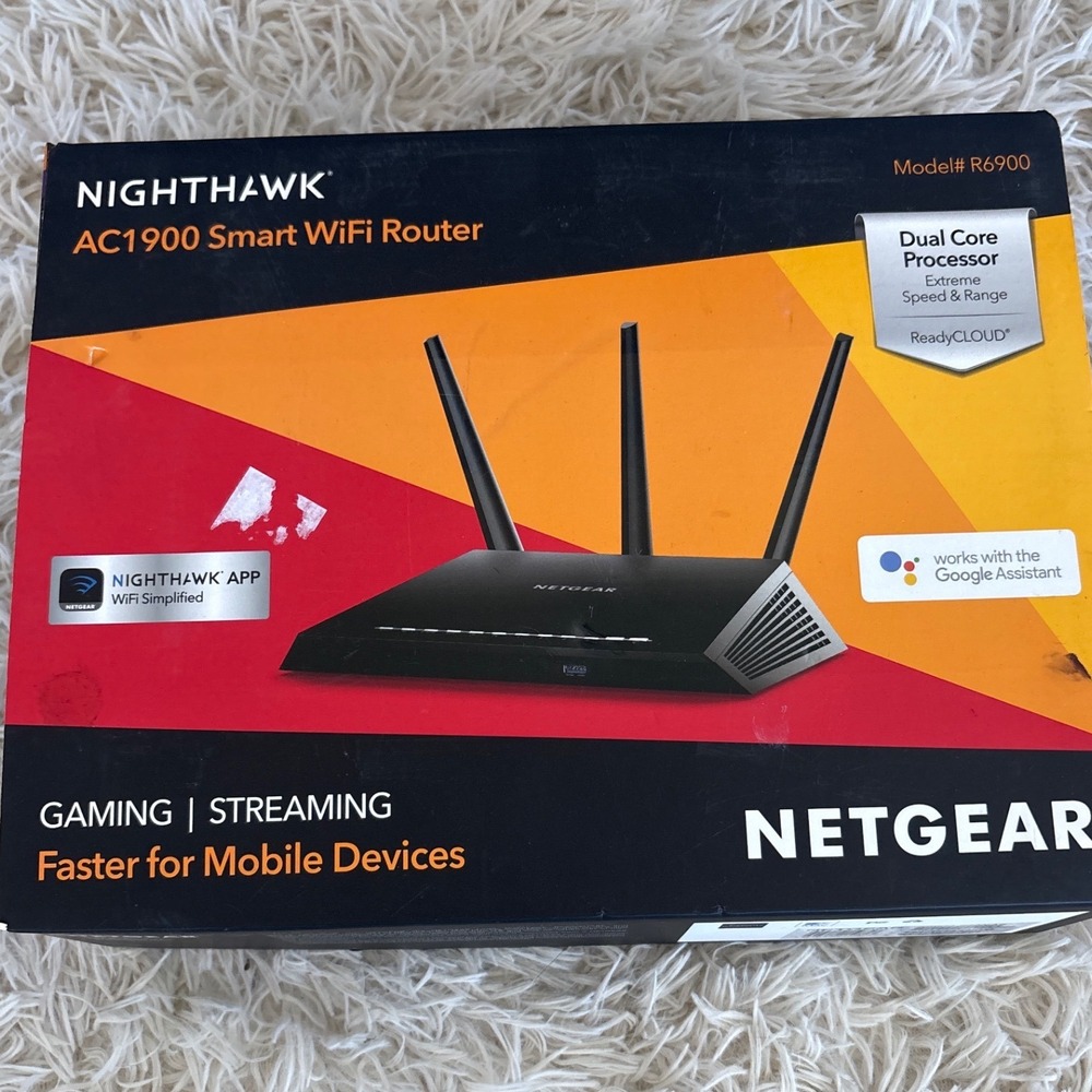 NETGEAR Nighthawk‎ AC1900 Smart WiFi Router R6900 Dual Core Processor ReadyCLOUD
